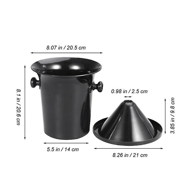 Wine Dump Black Plastic Wine Spittoon - Standard Size With Black Funnel Champagne Bucket