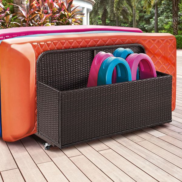 Palm Harbor Outdoor Wicker Pool Storage Caddy