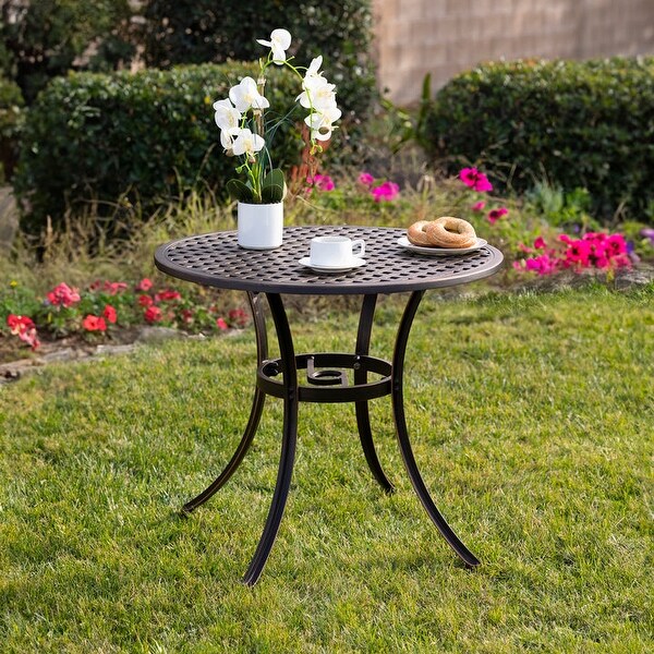 Kinger Home Lily 33inch Outdoor Patio Dining Table，Cast Aluminum