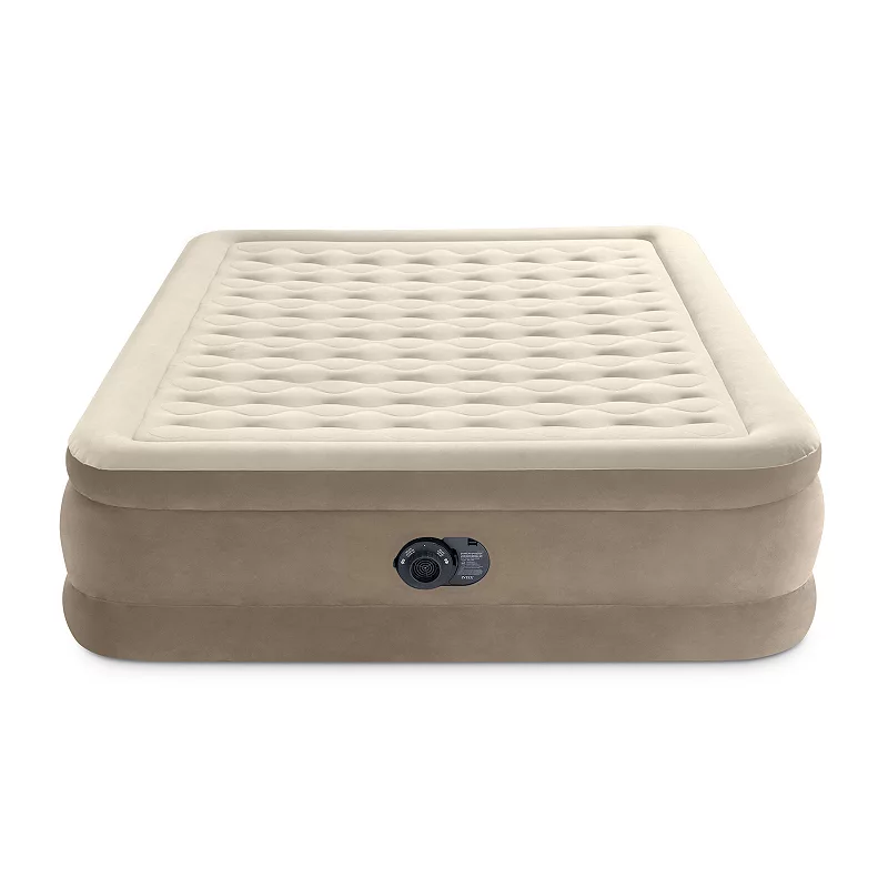 Intex 64427ED Dura-Beam Deluxe Ultra Plush Air Mattress w/Built-in Pump， Queen