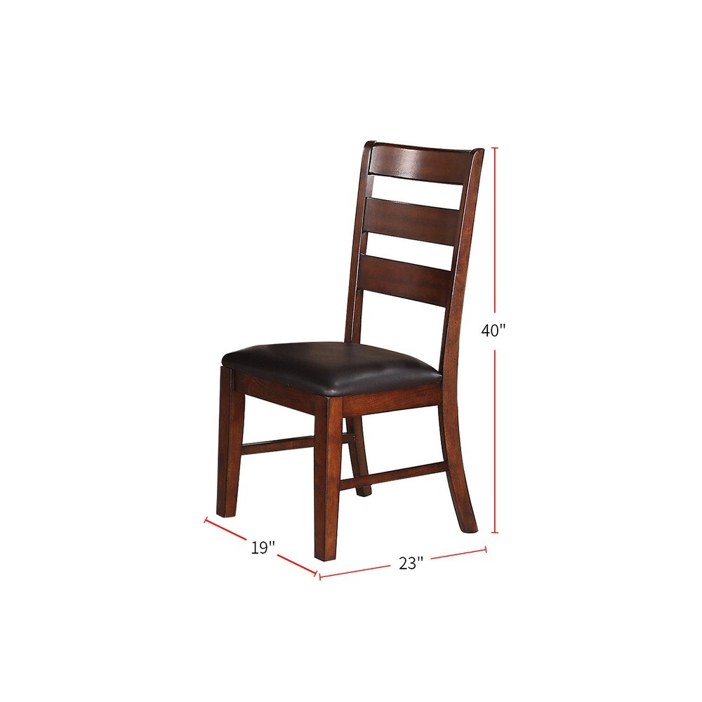 Sara Ladder Back Dining Side Chairs in Brown  Set of 2