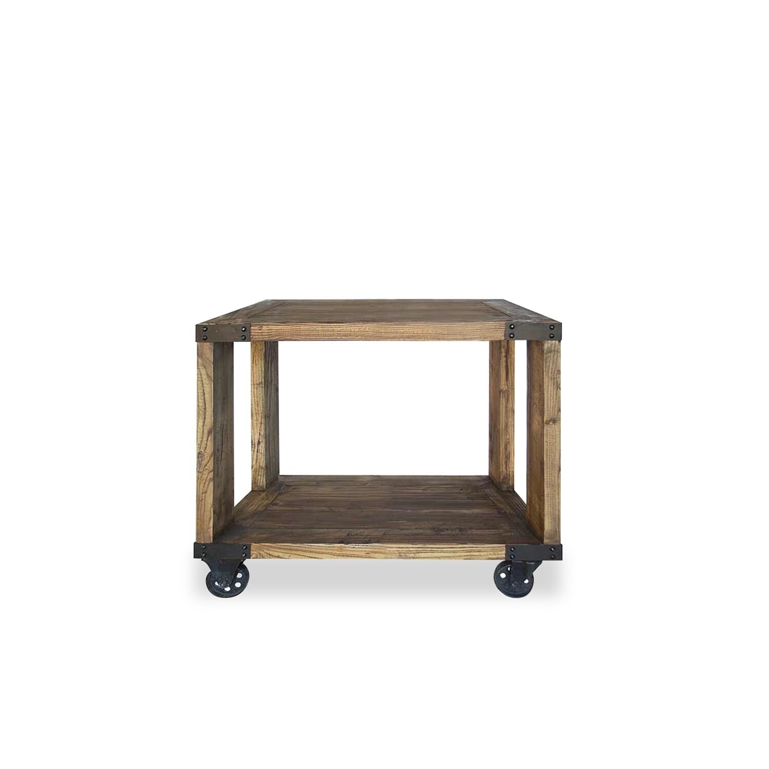 Chadwick Reclaimed Timber and Metal Castered End Table