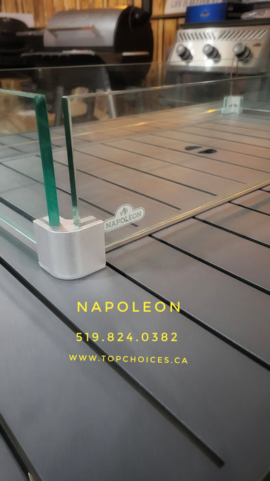 Napoleon Hampton Rectangle Patioflame Table with Windscreen and cover