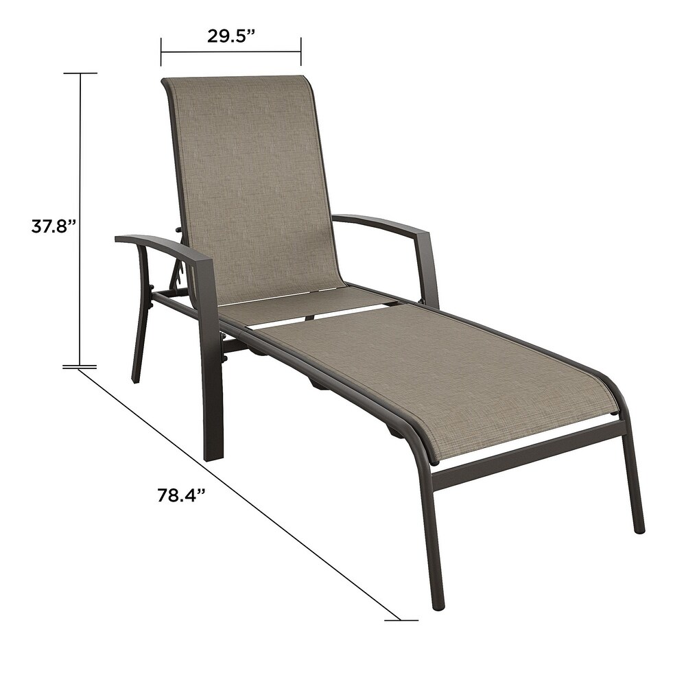 COSCO Outdoor Aluminum Chaise Lounge Chair (Set of 2)   N/A