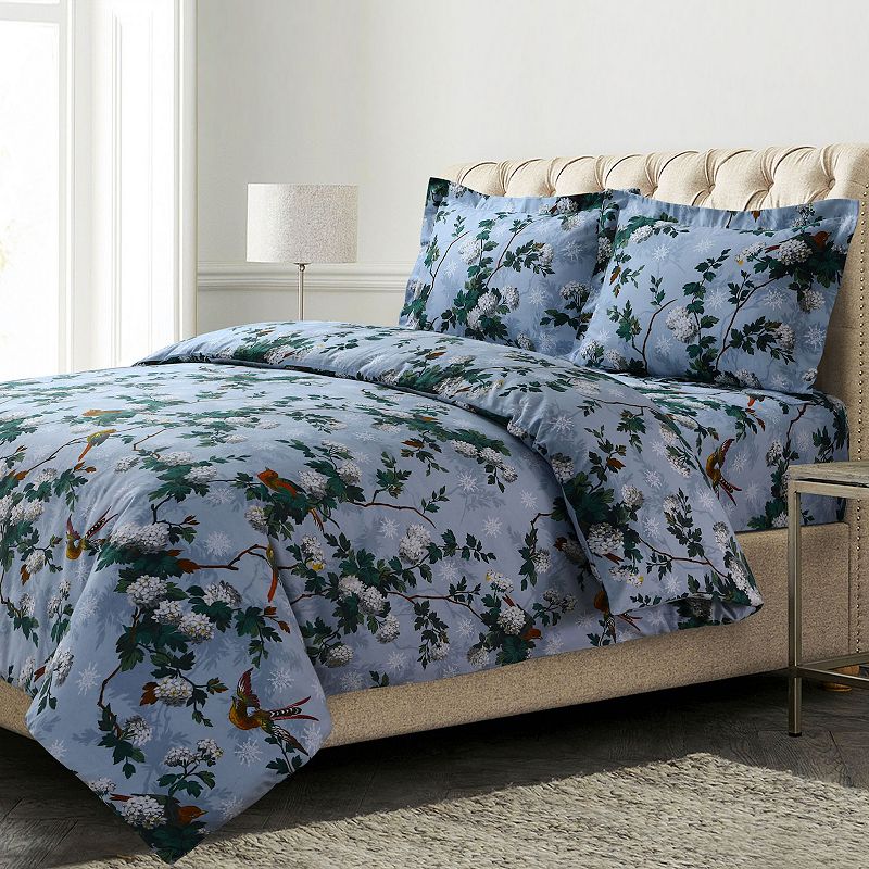 Azores Home Celina Floral Flannel Oversized Duvet Cover Set with Shams