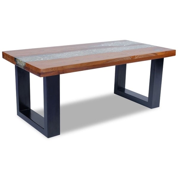 vidaXL Coffee Table Teak Resin 39.4