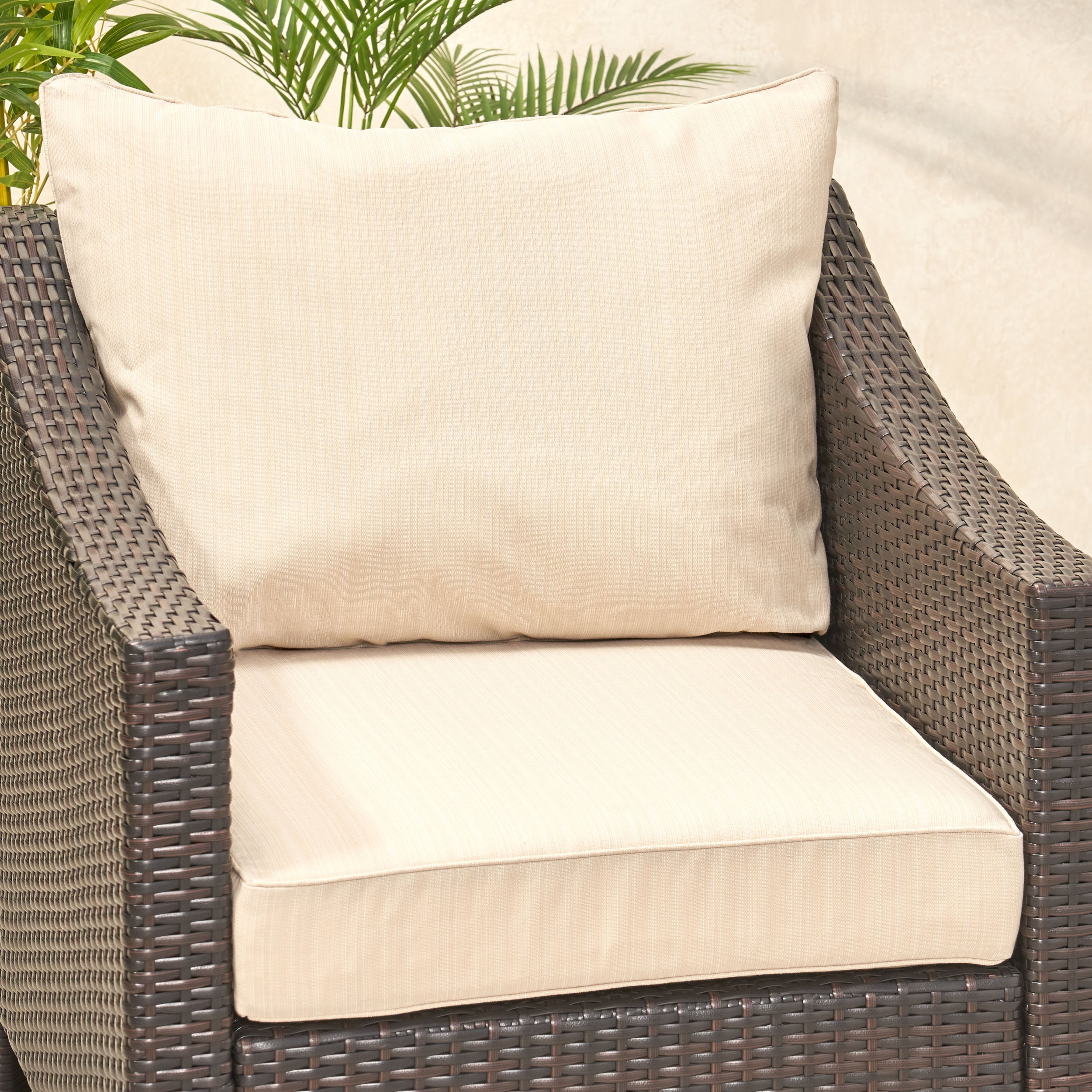 Luciella Outdoor Water Resistant Fabric Club Chair Cushions with Piping