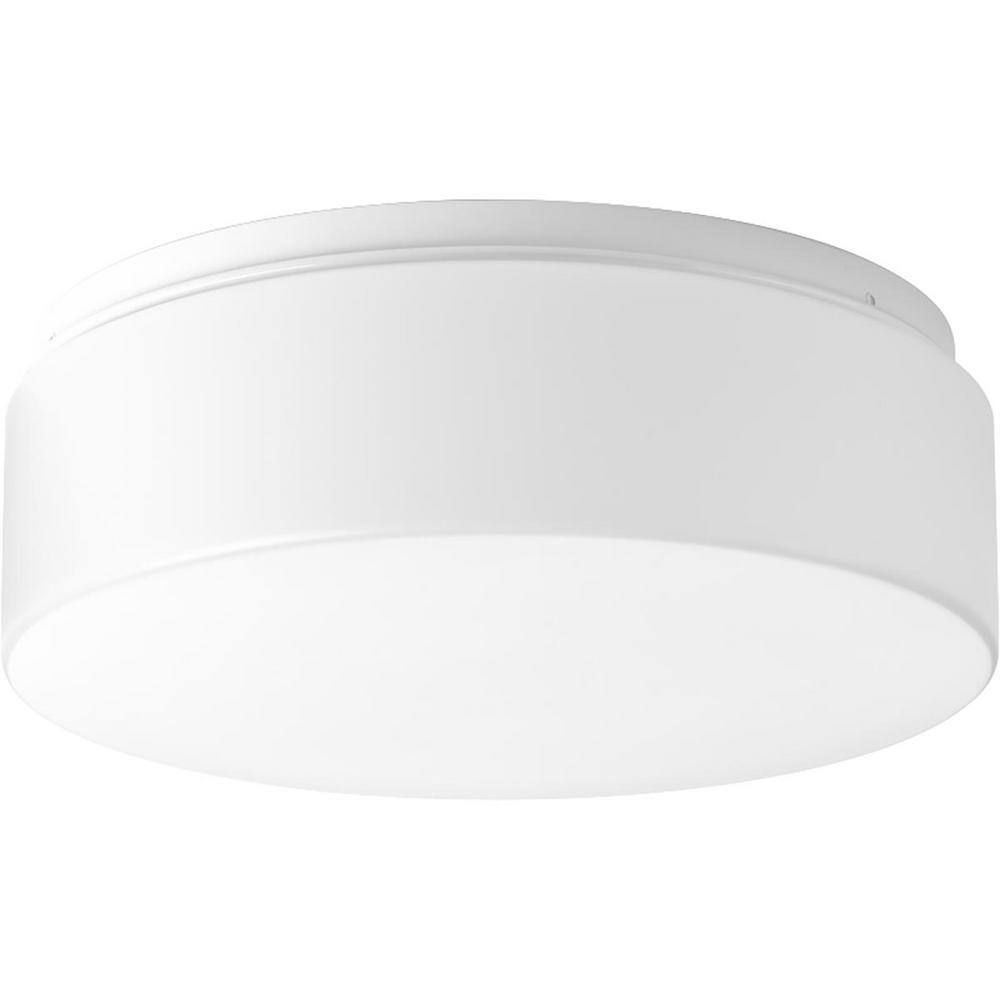 Progress Lighting 11 in. LED Drums 21-Watt White Integrated LED Flush Mount for Garage and Pantry P730005-030-30