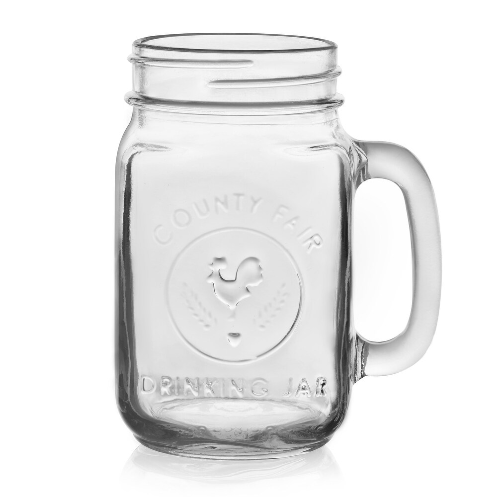 Libbey County Fair Glass Drinking Jars  16.5 ounce  Set of 12