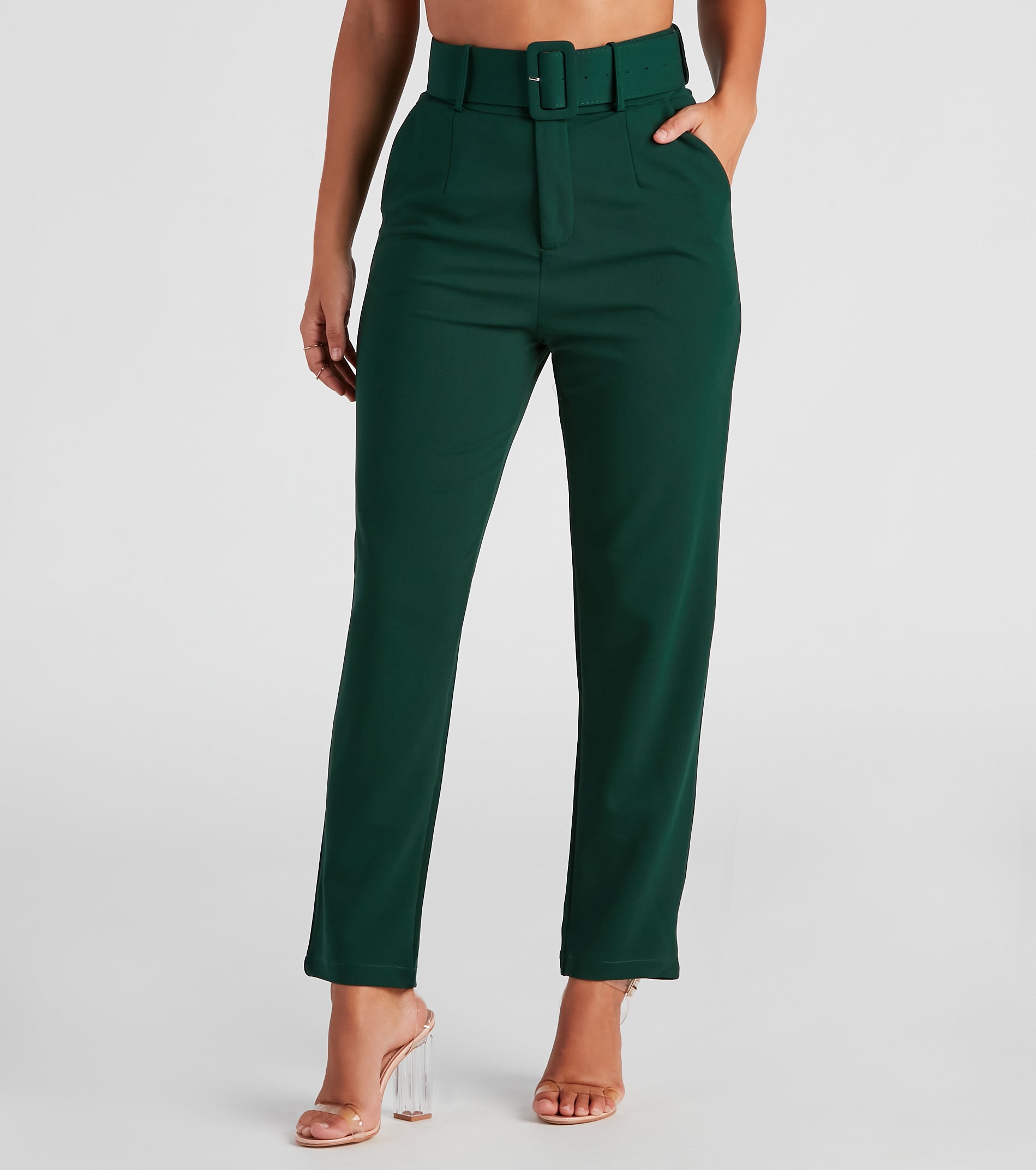 Sixties Style Belted Crepe Pants