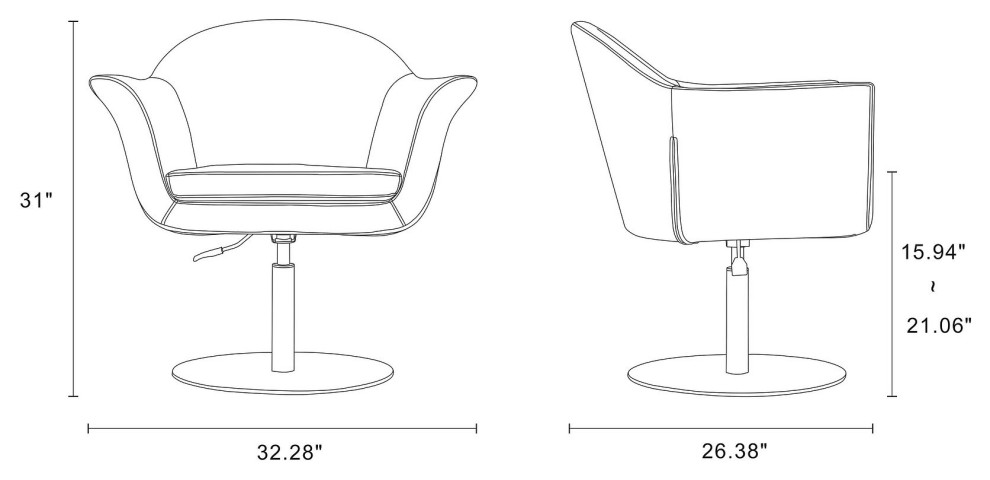 Manhattan Comfort Voyager Brushed Metal Woven Swivel Adjustable Chair   Midcentury   Armchairs And Accent Chairs   by Manhattan Comfort  Houzz