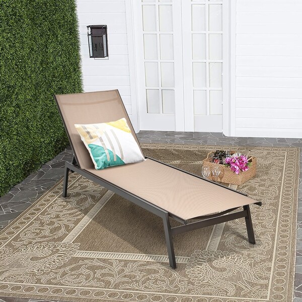 Costway Patio Lounge Chair Chaise Recliner Back Adjustable Garden