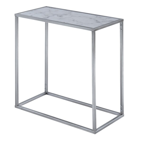 Silver Orchid Hasmik Faux Marble Chairside Table