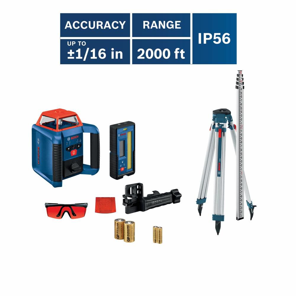 Bosch REVOLVE2000 Self-Leveling Horizontal Rotary Laser Kit GRL2000-40HK from Bosch