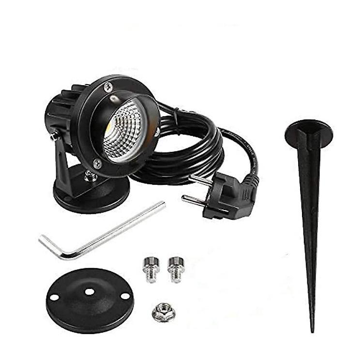 2pc 9w Led Outdoor Spotlight With Spike 3000k-3300k 900lm Ip65 Waterproof，white