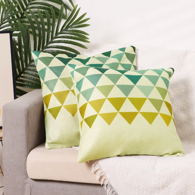 Unique Bargains Geometric Triangle Printed Soft Home Sofa Decor Office Pillow Cases 2 Pcs