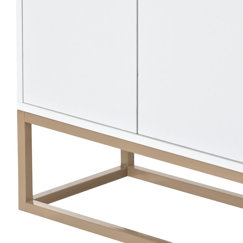 Modern Sideboard Elegant Buffet Storage Cabinet with Large Storage Space  for Dining Room  Entryway  White