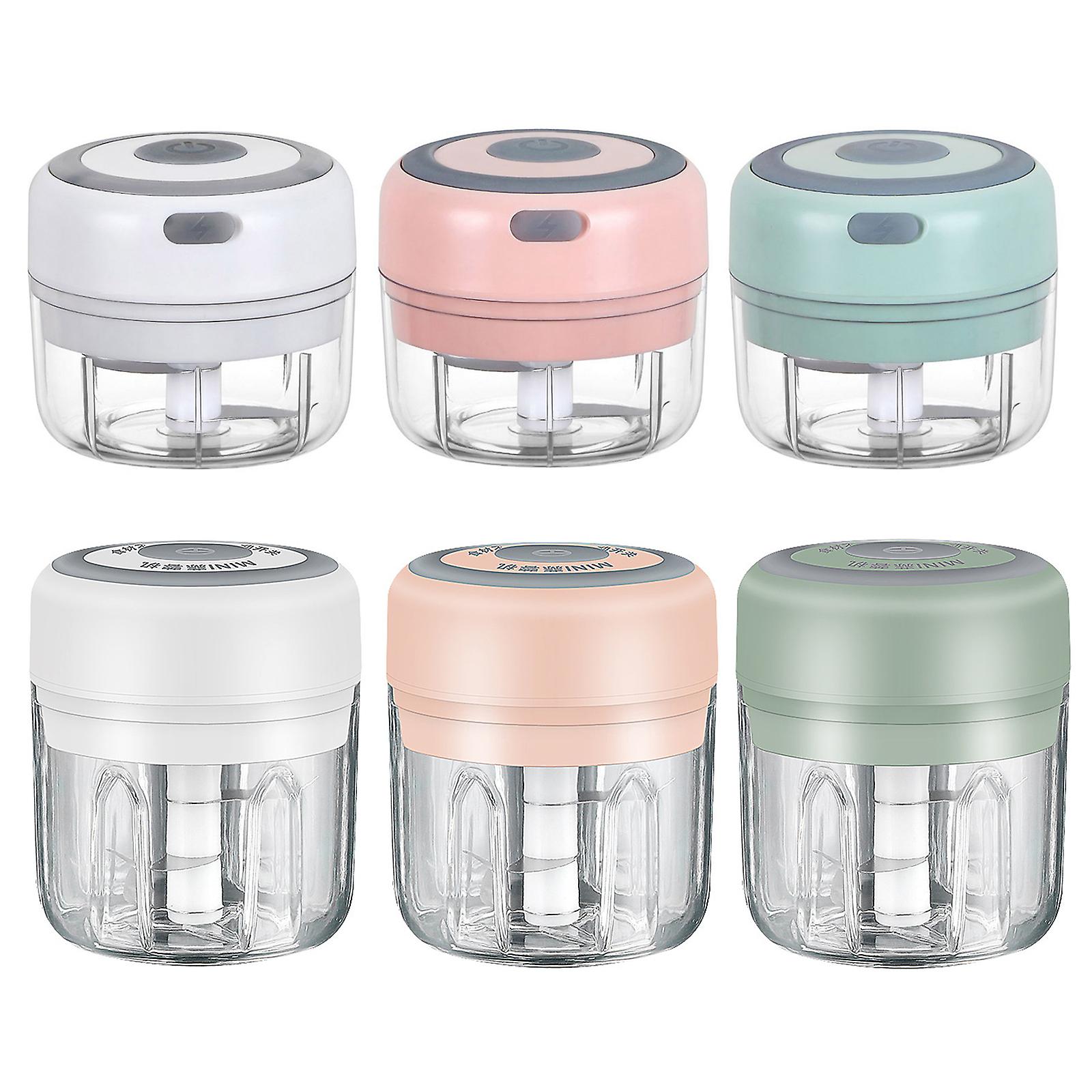 Green 250ml Mini Garlic Grinder Electric Garlic Chopper Cordless Food Fruit Vegetable Blender Kitchen Gadgets 250ml Usb Rechargeable