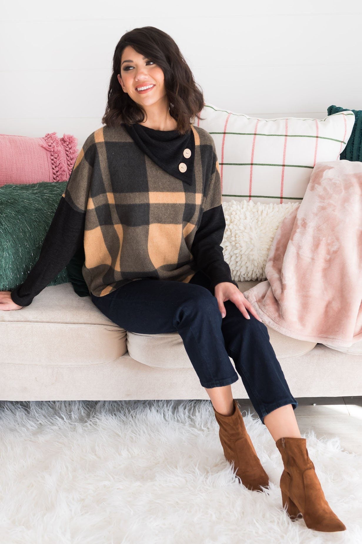 Nice & Cozy Modest Poncho Sweater