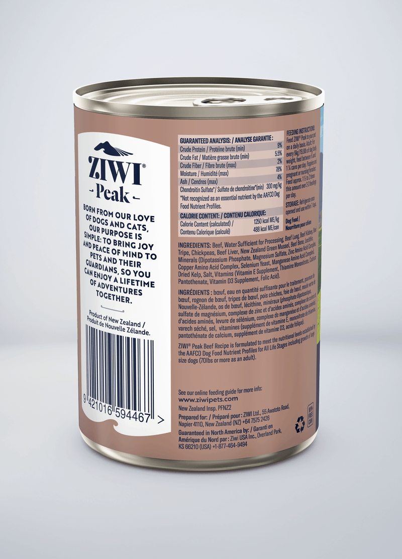 ZiwiPeak Grain Free Beef Recipe Canned Dog Food