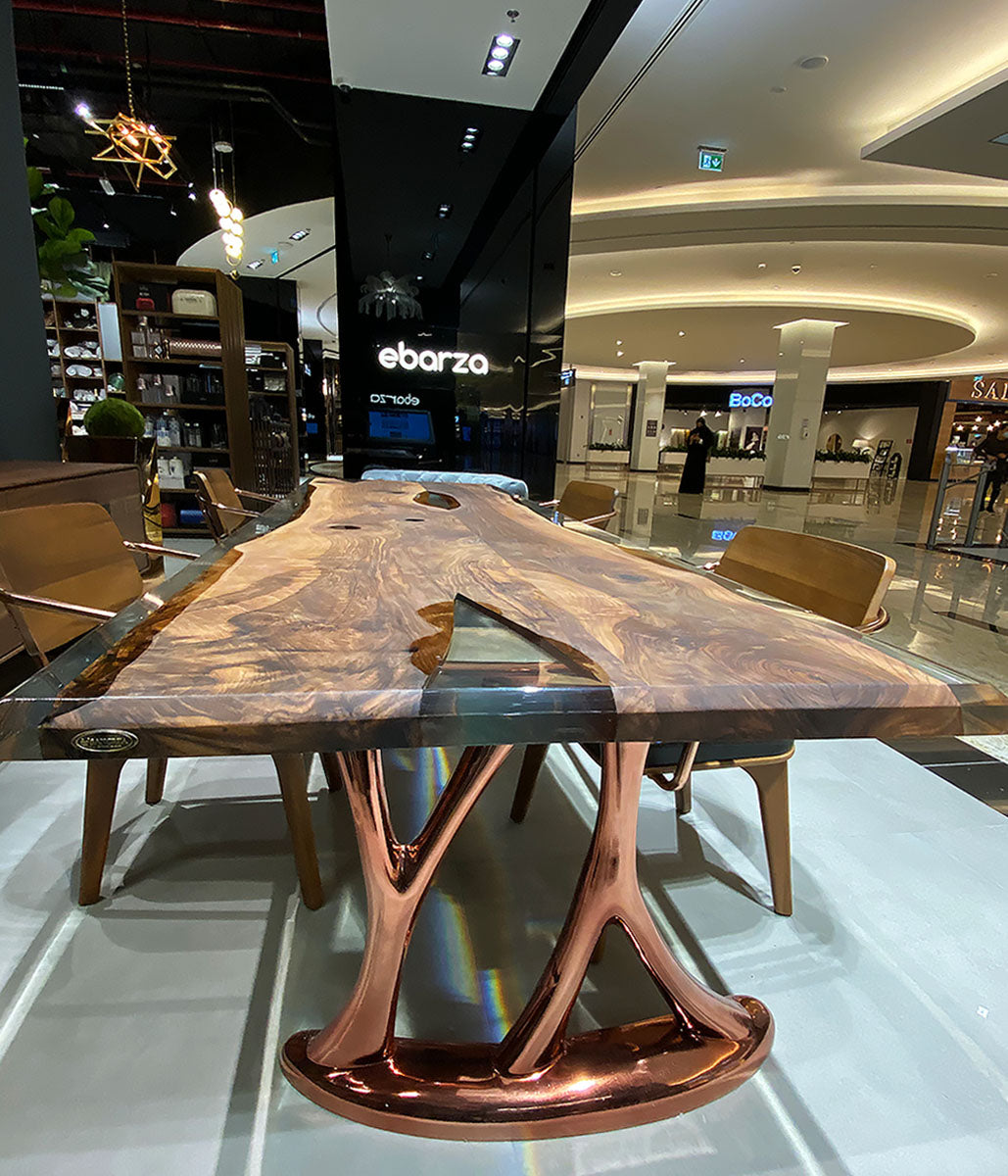 350X100 Cm Live Edge Resin Dining Table Top San350X100