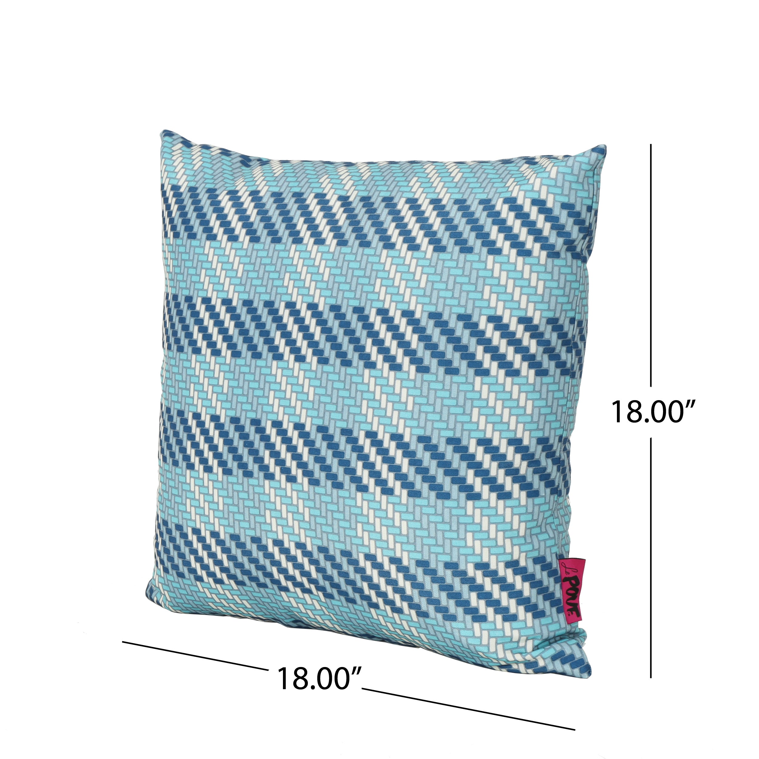 Lathan Indoor Blue Plaid Water Resistant Square Throw Pillow