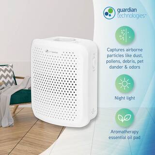 Pure Guardian Odor Eliminating Pluggable Air Purifier with Nightlight for Small Rooms AP201W