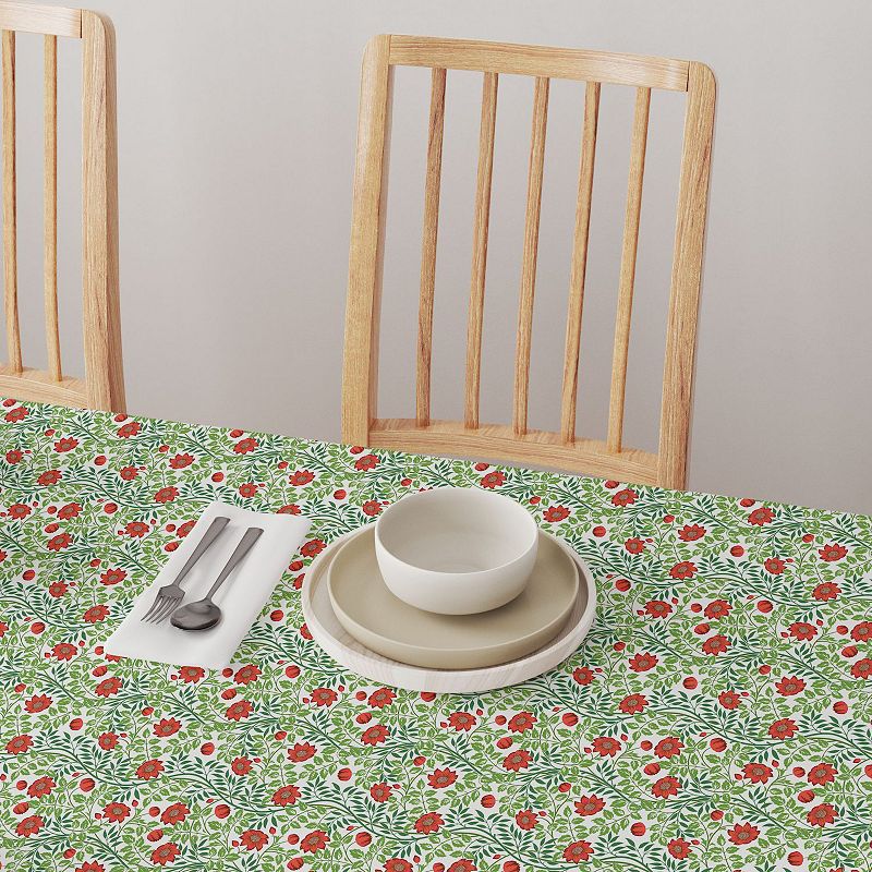 Square Tablecloth， 100% Cotton， 52x52， Floral 72