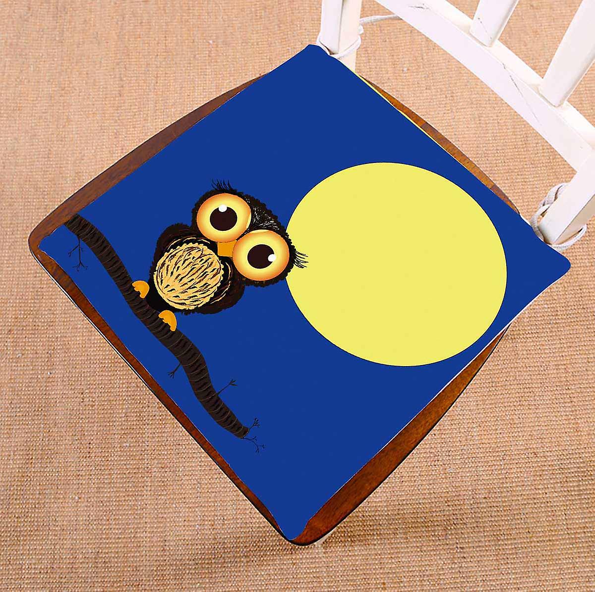 Owl At Night Owl On Branch Full Moon Chair Pads Chair Mat Seat Cushion Chair Cushion Floor Cushion 40x40 Cm