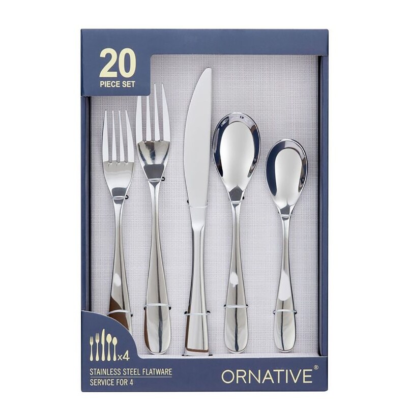 Ornative Percival 18/0 Stainless Steel 20 Pieces Flatware Set   10.63\