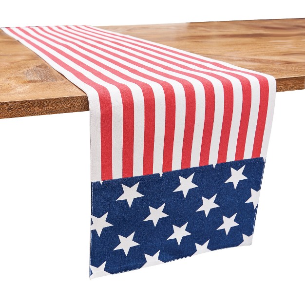 X 72 quot Stars And Stripes July 4th Table Runner