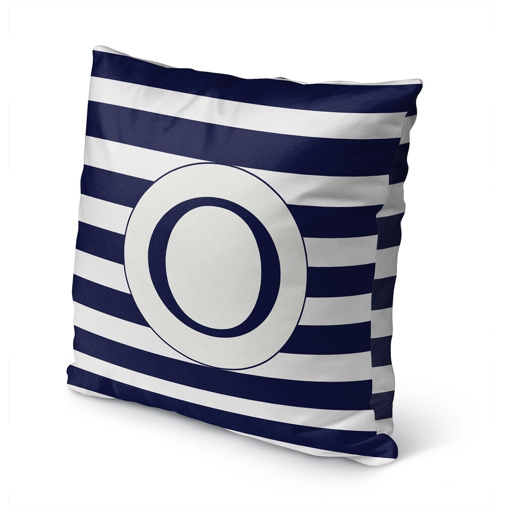 MONO NAVY STRIPED O IndoorOutdoor Pillow By Kavka Designs