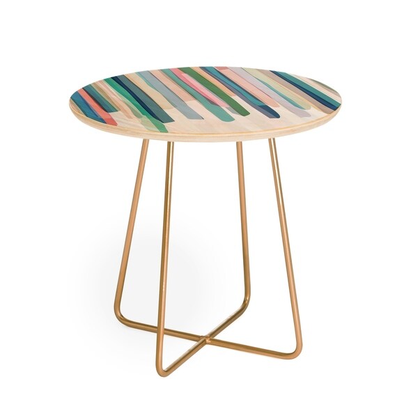 Deny Designs Pastel Stripes Side Table (Round or square， 2 leg options)