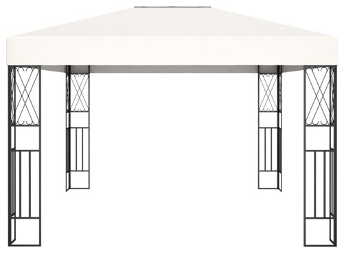 vidaXL Gazebo Canopy Tent Patio Pavilion Lawn Wedding Party Tent Cream Fabric   Transitional   Gazebos   by vidaXL LLC  Houzz