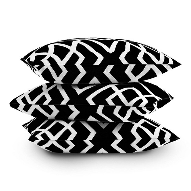 Three Of The Possessed Inbetween Square Throw Pillow Black white Deny Designs