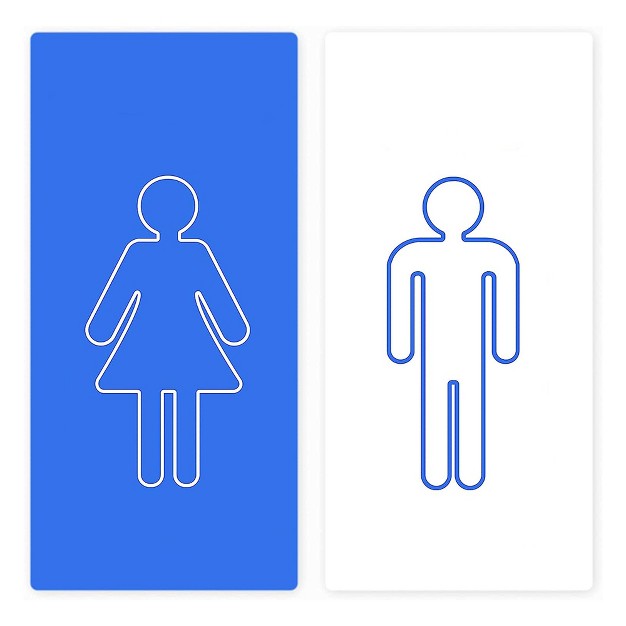 Bamodi Toilet Signs For Ladies amp Gents Set Of 2 Self adhesive Stainless Steel Door Signs 4 3 quot x2 quot matte Finish Easy To Apply