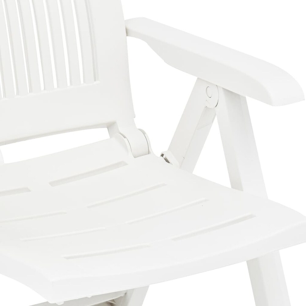 vidaXL Patio Reclining Chairs 2 pcs Plastic White