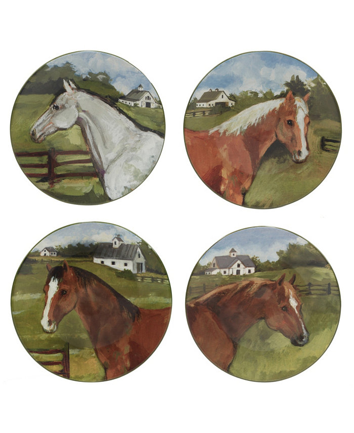 Certified International York Stables Set of 4 Salad Plate 8.5