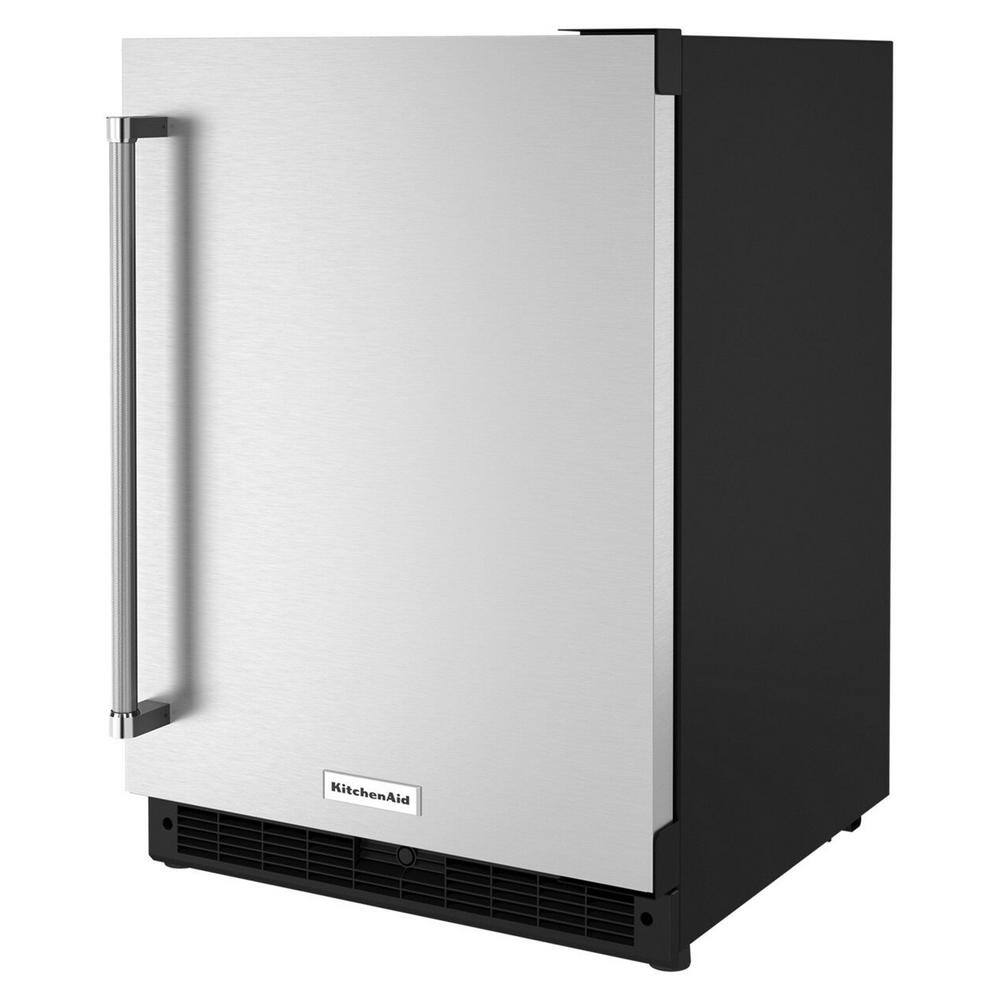 KitchenAid 5.0 cu. ft. Mini Fridge in Black Cabinet with Stainless Door without Freezer KURR114KSB