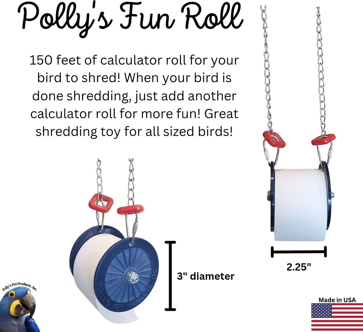 Polly's Pet Products Fun Roll Bird Toy