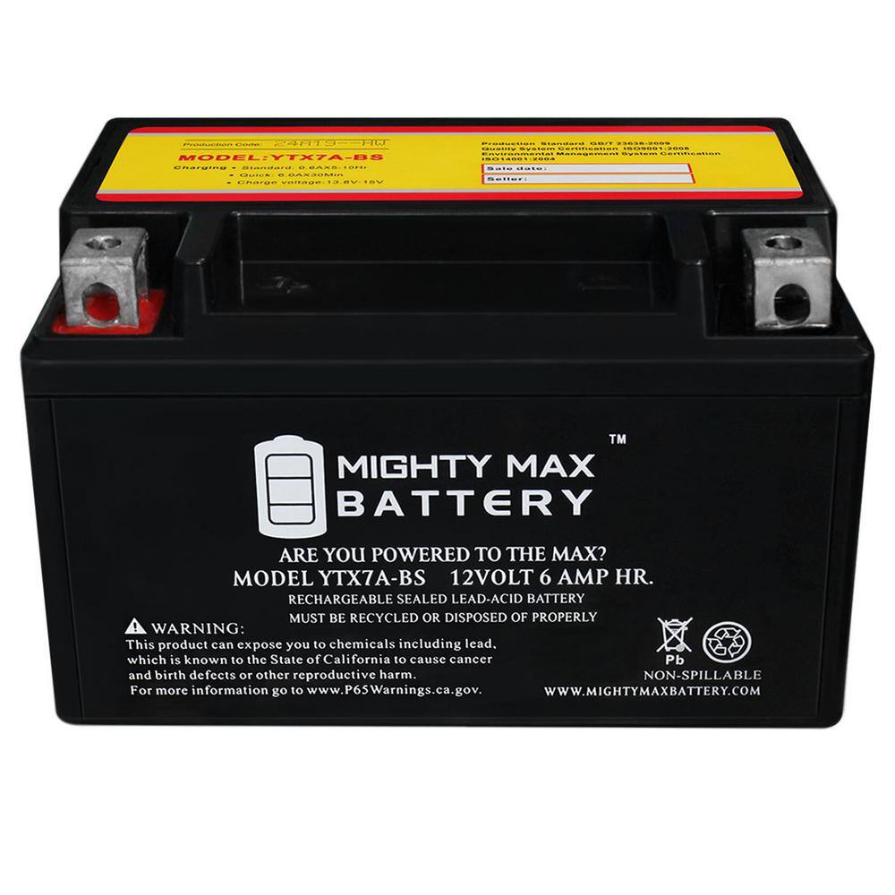 MIGHTY MAX BATTERY YTX7A-BS Battery for Tao Tao 50CC Scooter 2009 YTX7A-BS164