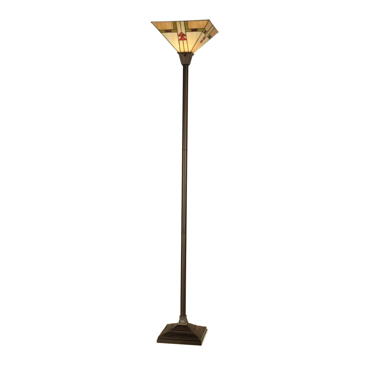 Arrowhead Metal and Resin Torchiere Lamp in Mica Bronze Finish