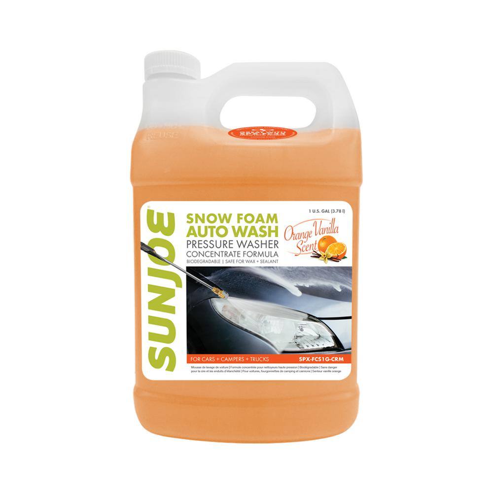 Sun Joe 1 Gal. Premium Snow Foam Pressure Washer Rated Car Wash Soap and Cleaner Orange-Vanilla SPX-FCS1G-CRM