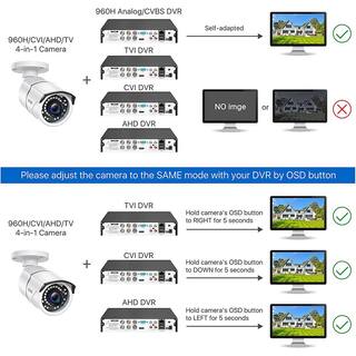 ZOSI Wired 1080p OutdoorIndoor Bullet Home Security Camera 4-in-1 White Compatible for TVICVIAHDCVBS DVR 1AC-2612C-WS-A1