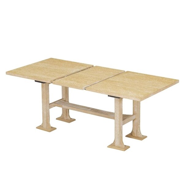 Extendable Dining Table Set，with Removable Leaf and Upholstered Chairs