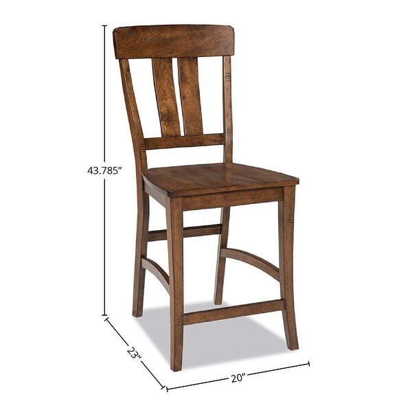 The District Copper Finish Splat Back 24 Inch Barstool (Set of 2)