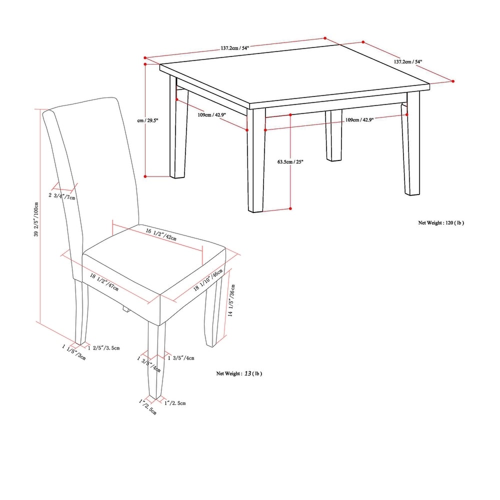 WYNDENHALL Normandy Transitional 9 Pc Dining Set with 8 Upholstered Parson Chairs and 54\