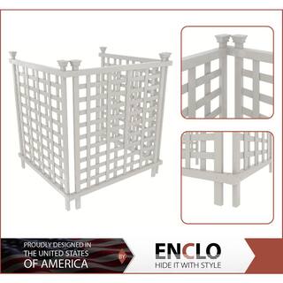 Enclo Privacy Screens Liberty Lattice 3.5 ft. H x 3 ft. W White Vinyl AC Screen Fence Panel ZP19052