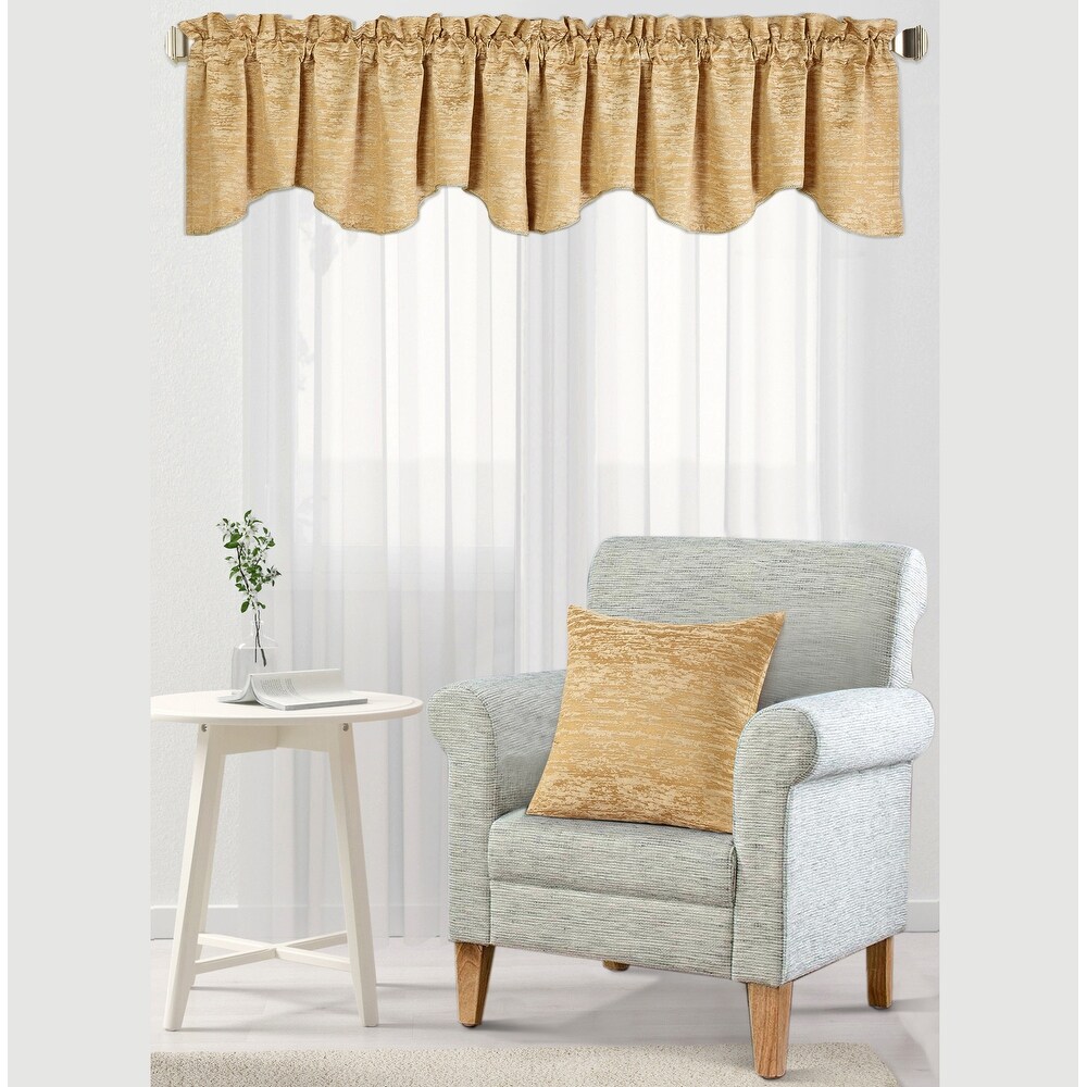 Peralta Jacquard Chenille Window Valance and Pillow Shell Set