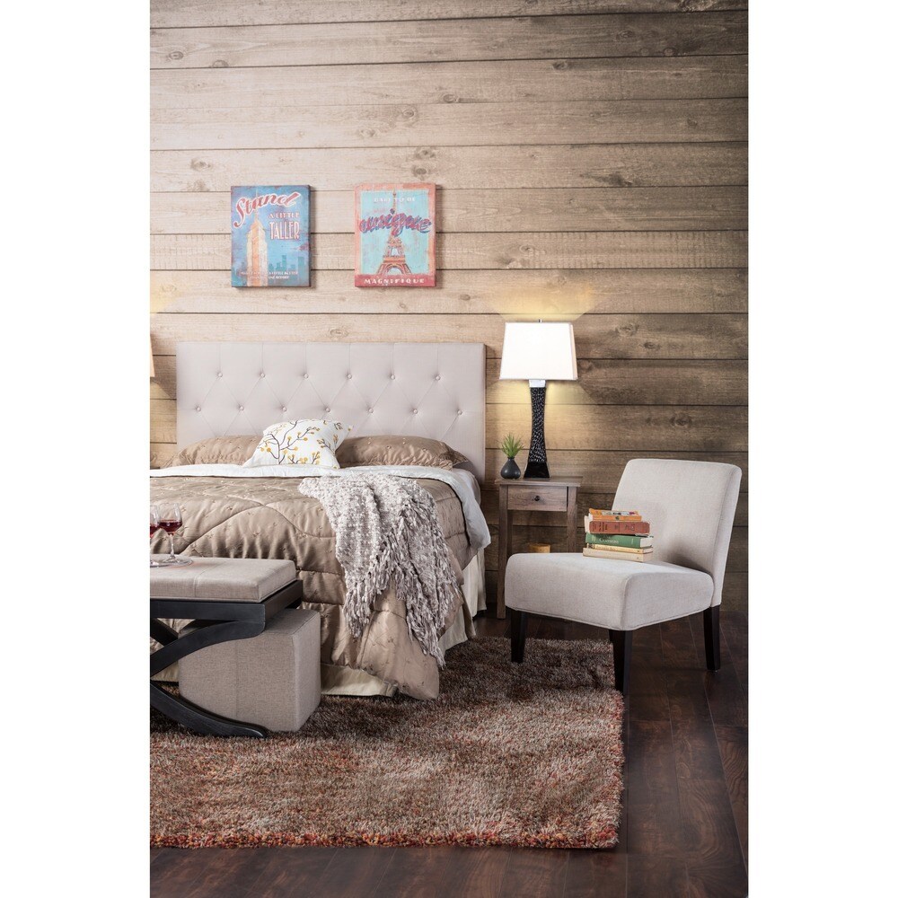 Barn Modern Grey Fabric Upholstered Tufted Headboard by Furniture of America